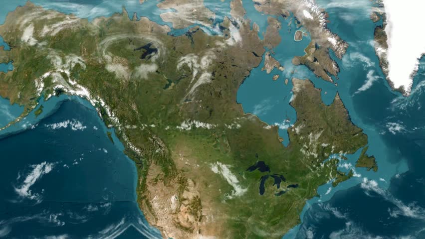 Animated Map Snippet of Lake Winnipeg Canada North America Footage