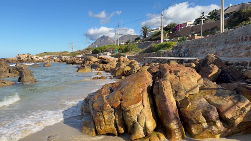 Rocky beach on the False Bay coastline.