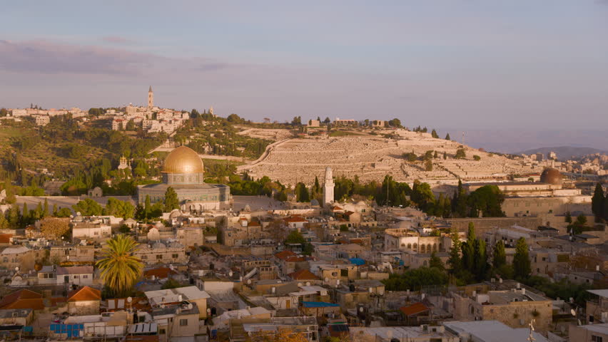 Shining Dome of the Rock in the Old City of Jerusalem, Palestine