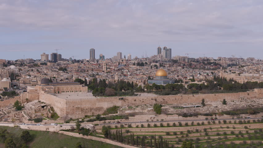 Panoramic view of Old Town Jerusalem, Palestine