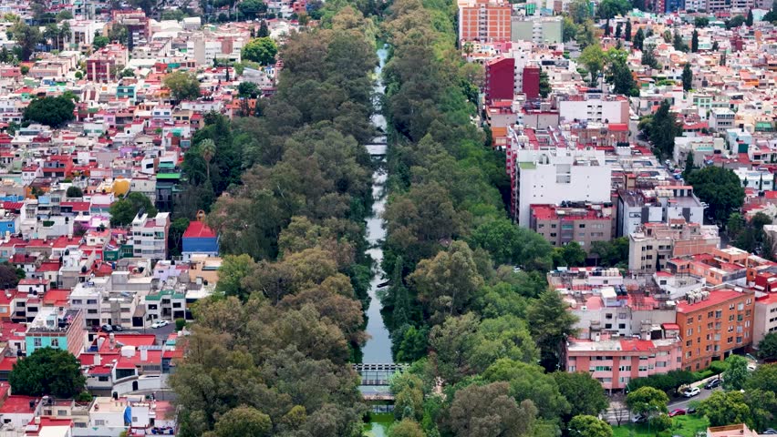Shot of ancient river in mexico city