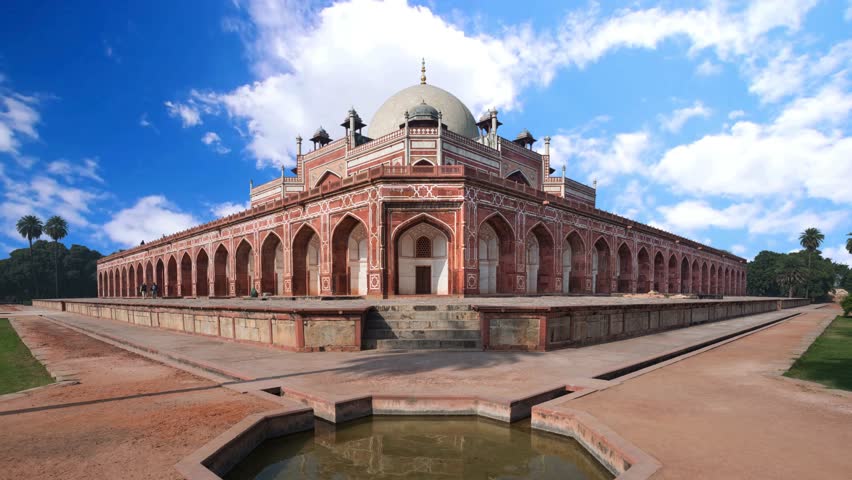 A symmetrical front view of the magnificent Humayun