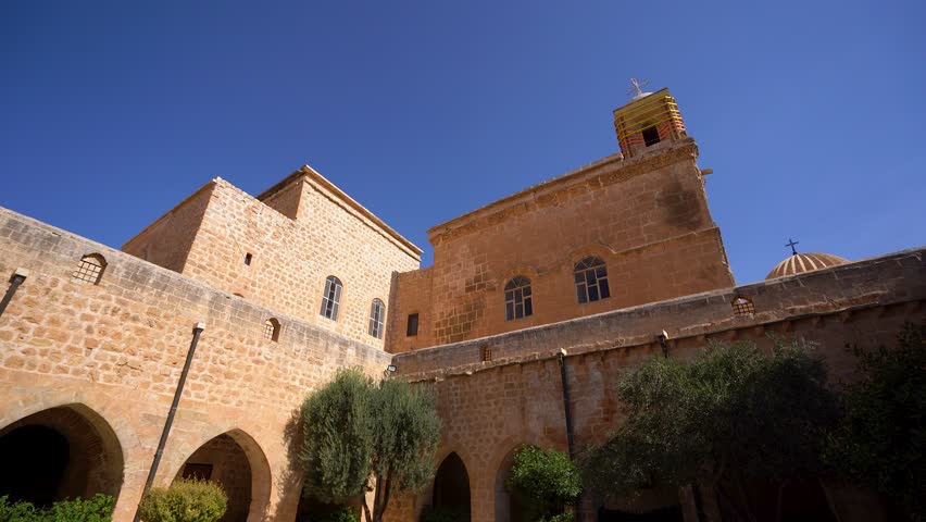 View of Deyrulzafaran Monastery Mor Hananyo in Mardin