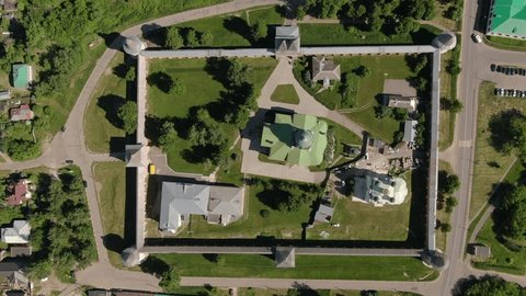 Drone Circling above Zaraysk Kremlin Top View