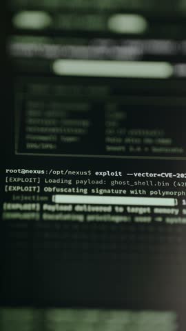 Command-line interface terminal executing a security exploit script