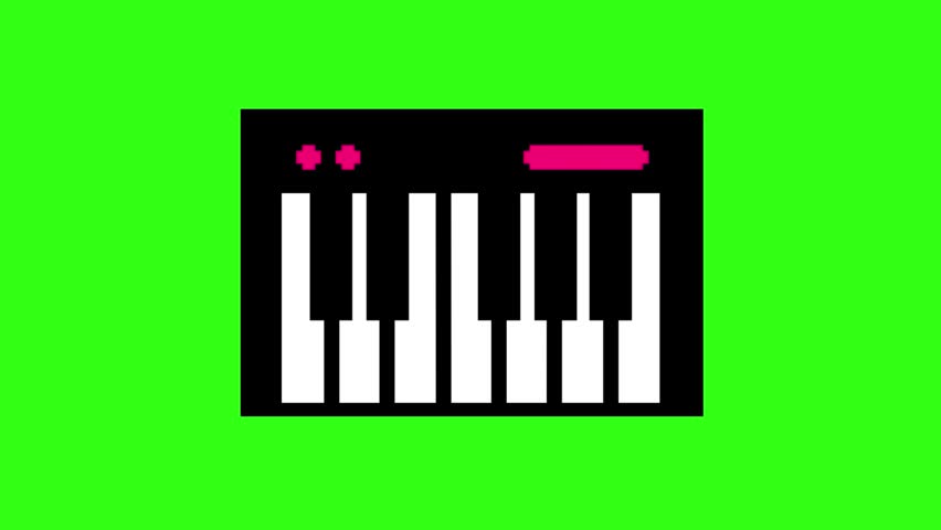 Keyboard music animation on green screen