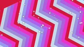 Energetic looping background featuring a bold chevron zigzag pattern in vibrant red, pink, and light blue. Glowing white nodes and network lines float above, creating a dynamic and modern visual. - Powered by Shutterstock - Get 15% off with code: PIKWIZARD15