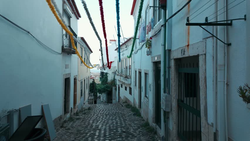 Streets of Alfama in Lisbon City in Portugal