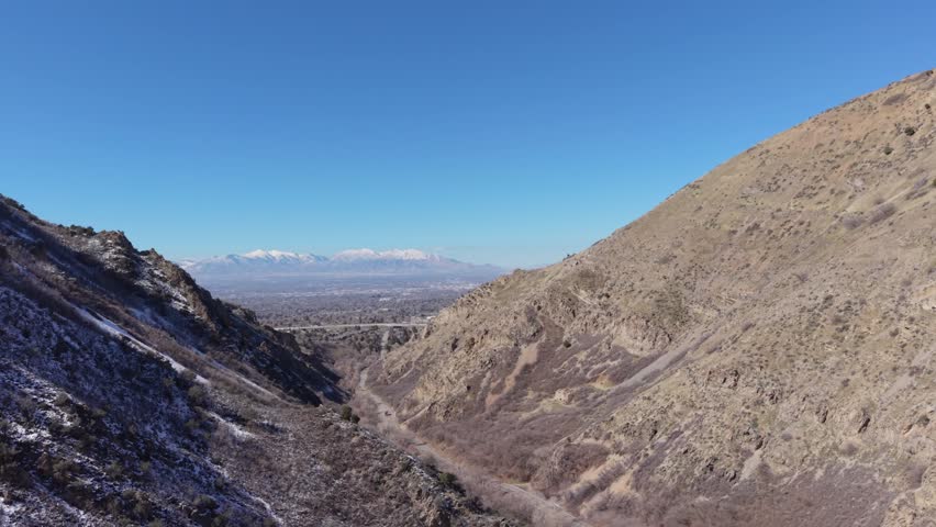 Aerial view of Millcreek Canyon looking toward Salt Lake City Valley.