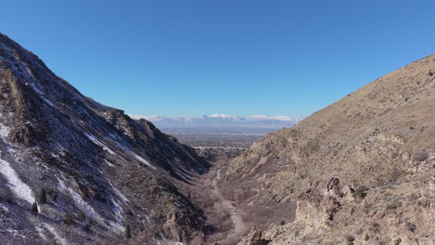 Aerial view of Millcreek Canyon looking toward Salt Lake City Valley
