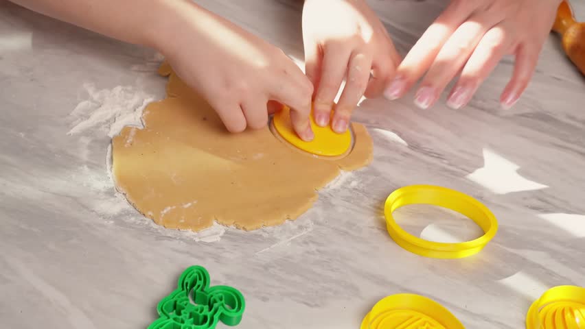 Delightful Moments of Baking: Shaping Cookies with Delightful Cookie Cutters and Dough