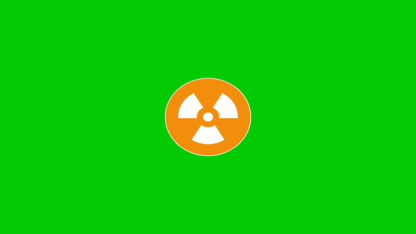 Nuclear animated icons, make your digital designs more attractive. Animation, green screen background.