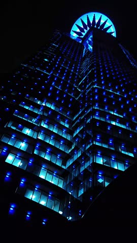 Doha, Qatar, West Bay, Night lights 