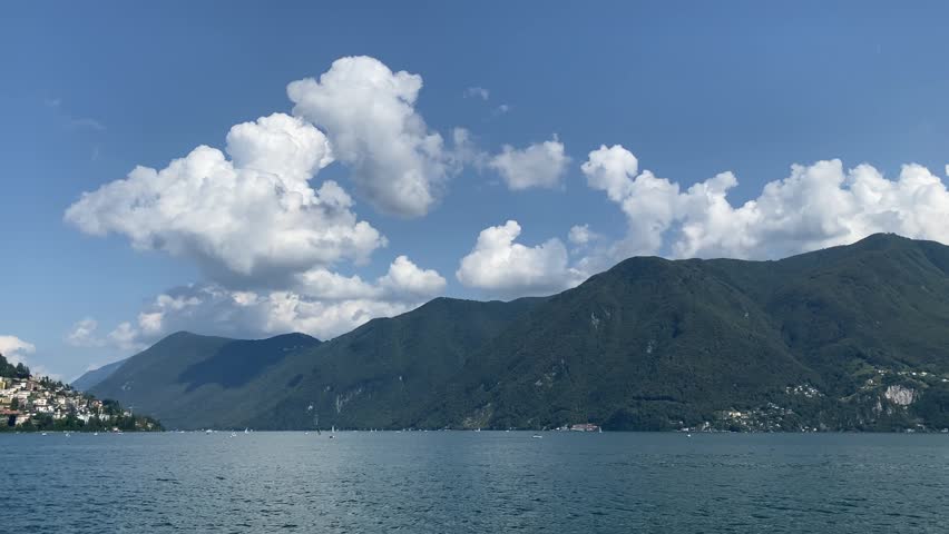Lugano Lake and Scenic Mountains Architecture in Switzerland