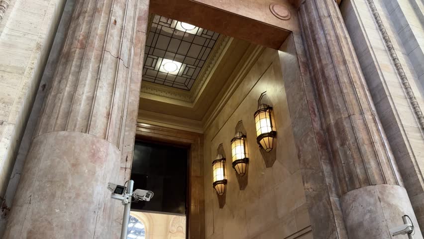 Interior of Milano Centrale Train Station in Milan Italy