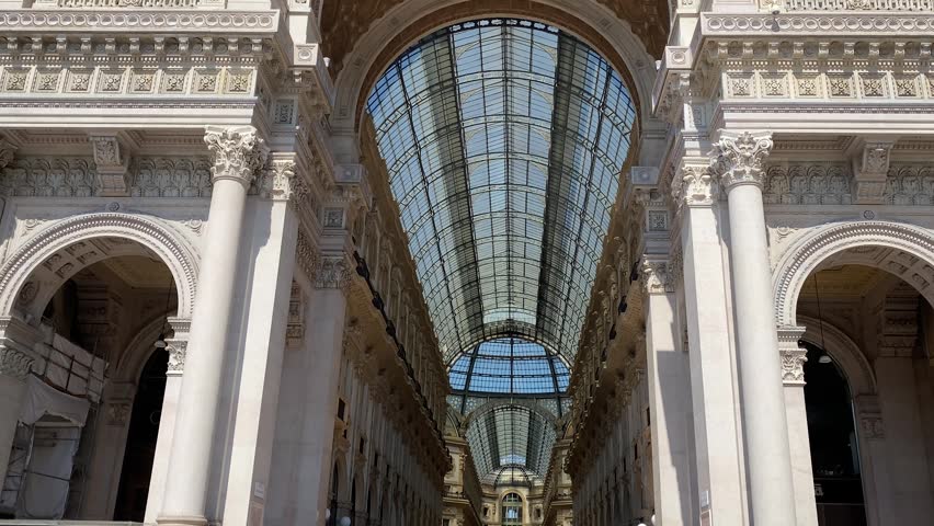 Interior View of the Galleria Vittorio Emanuele II in Milan Italy