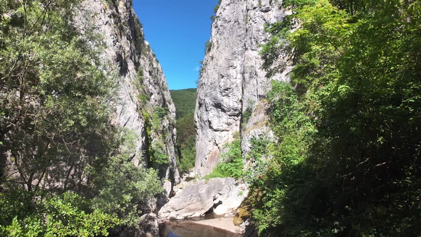 Amazing Summer view of Erma River Gorge near town of Tran, Bulgaria