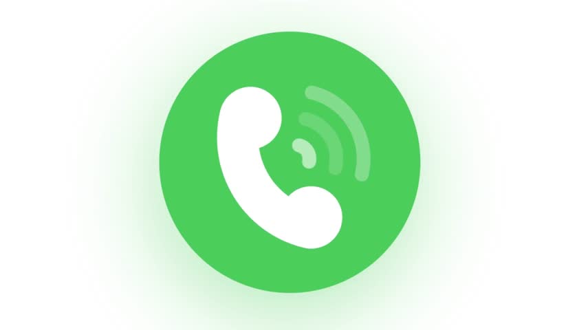 Incoming Call Ring Icon Green Screen, Animation of Phone Call Icon 4k Stock Video