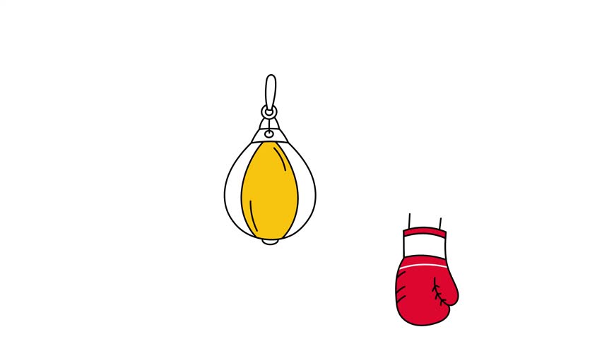 A sketchy style animated icon depicting boxing
