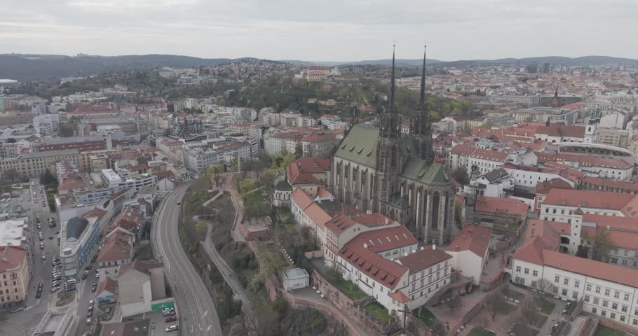 Brno, Czech Republic. Cinematic Aerial view 