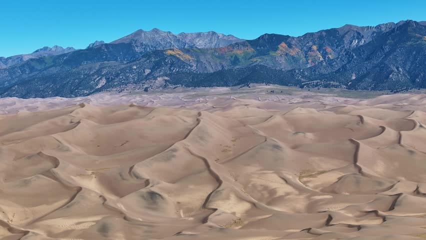 Panoramic view of dunes of Great Sand Dunes National Park in Colorado