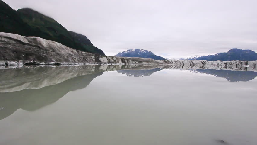 Remote Alaska Landscape Showing Glacier Retreat And Newly Formed Lake
