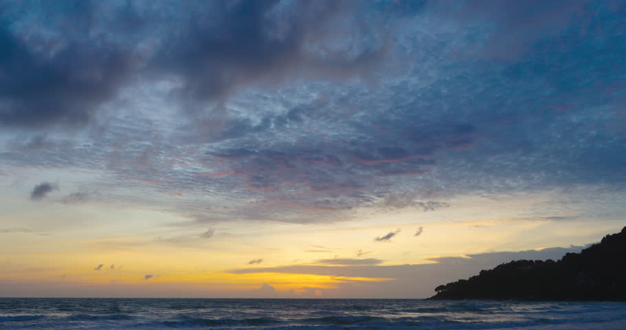 Nature video Tropical ocean beach and beautiful color sunrise over caribbean sea shore, Dominican Republic 4k video ProRes422