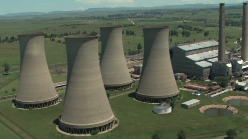 Aerial of discontinued cooling towers