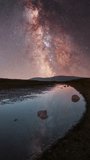 Beautiful night landscape , small lake and mountains under milky way galaxy. - Powered by Shutterstock - Get 15% off with code: PIKWIZARD15