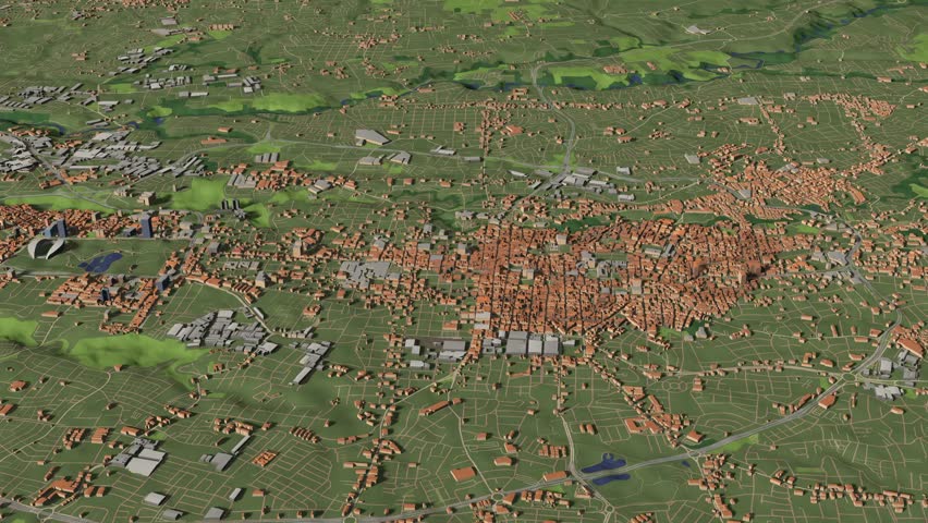 3D looped animation of city - San José Costa Rica