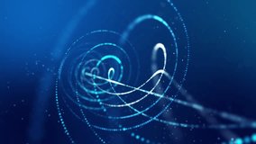 3d render vj loop Blue spiral data tunnel with dotted trails, D rendered swirling vortex of particles and curved lines, hightech network vibe, energetic motion perfect for tech intros and visualizers - Powered by Shutterstock - Get 15% off with code: PIKWIZARD15
