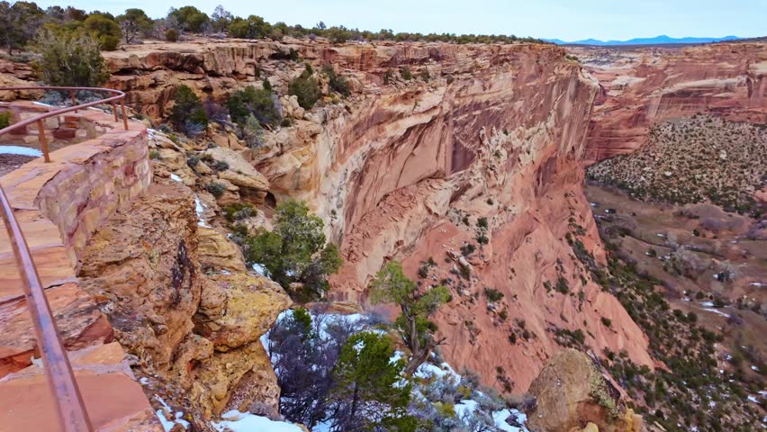 Snow Covered Canyon Valley in Canyon de Chelly National Monument Arizona