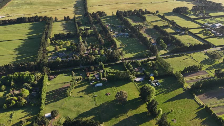 Aerial view of the residential area of Sheffield and Christchurch , South island, New Zealand.