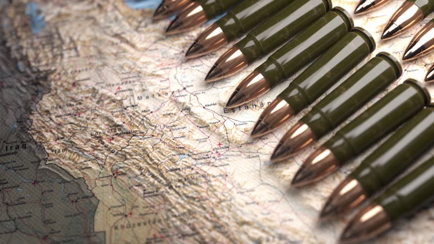 Bullets and Ammunition Strategic Map of Military Conflict and Geographical Tension in Middle East