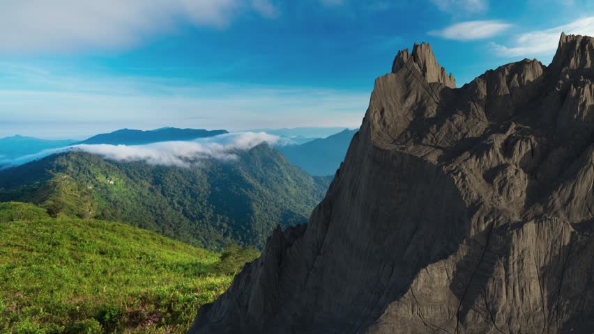 rock mountains nature landscape blue sky