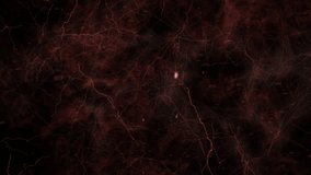 Dark Red Abstract Neural Network Vein Like With Bacteria. Dark red abstract background featuring vein like neural networks, smoky textures and floating particles, evoking energy, mystery, biological and cinematic themes for science, horror, medical or tech designs. - Powered by Shutterstock - Get 15% off with code: PIKWIZARD15