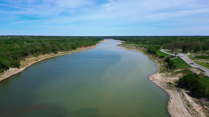 Red River aerial between Texas and Oklahoma state border