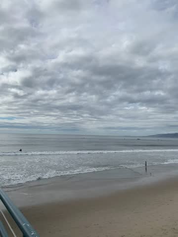 Santa Monica Beach in a cloudy day