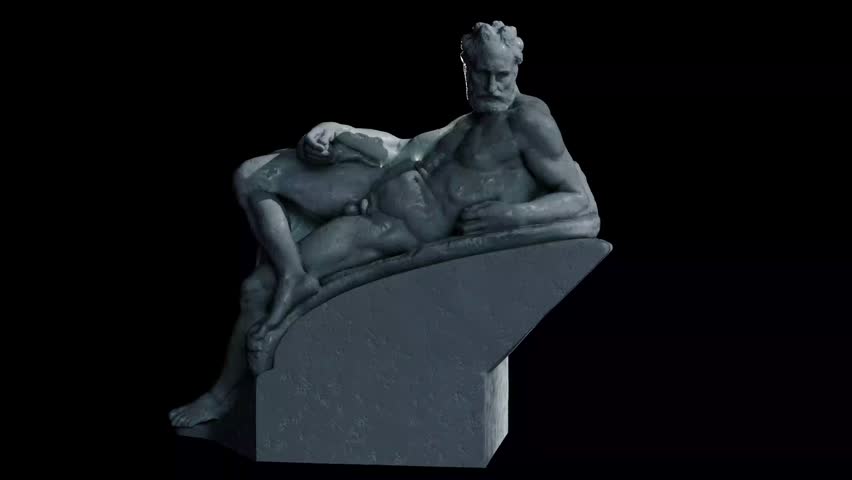 37 Sculpture of Allegory of Dusk Made with 3D render not AI