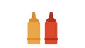 Ketchup and Mustard Bottles Squirting Condiments Flat Design Animation. - Powered by Shutterstock - Get 15% off with code: PIKWIZARD15