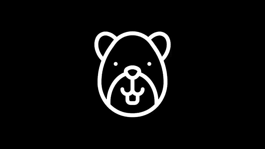 A clean, modern line art icon representing a beaver