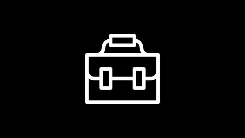 A minimalist line art illustration of a classic briefcase, symbolizing professional work, commuting, and important documents