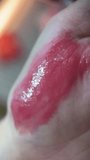 Lipstick red texture try on hand close up footage video - Powered by Shutterstock - Get 15% off with code: PIKWIZARD15