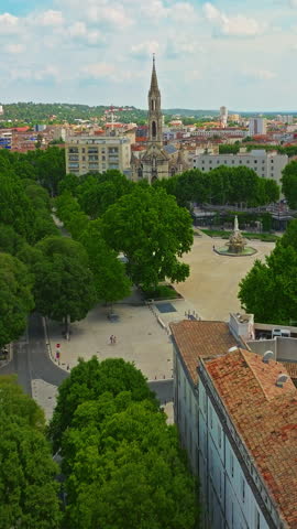  Aerial view old town of Aix-en-Provence in the Provence, south France
