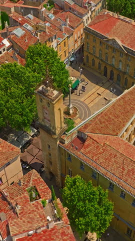  Aerial view old town of Aix-en-Provence in the Provence, south France