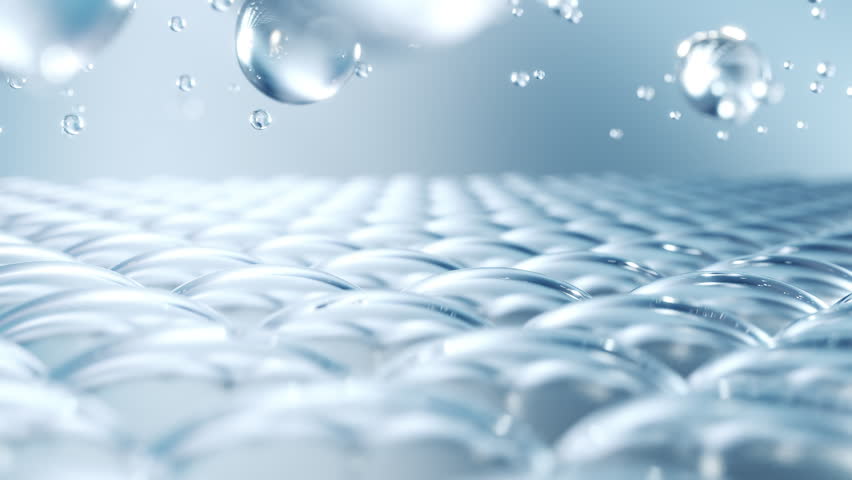 liquid collagen skincare, Cosmetic essence bubbles infusing into skin cell structure.