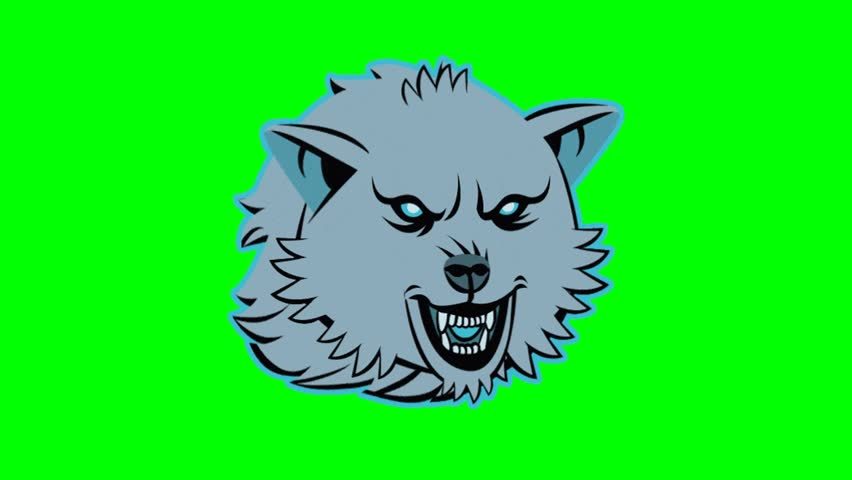 Animated Modern Gaming Logo Dire Wolf On Green Screen Video