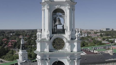 Aerial View of Monastery Clock Tower in Sergiev Posad