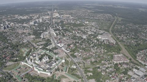 Aerial Drone View of Monastery in Sergiev Posad