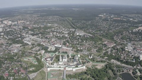 Aerial Drone View of Monastery in Sergiev Posad